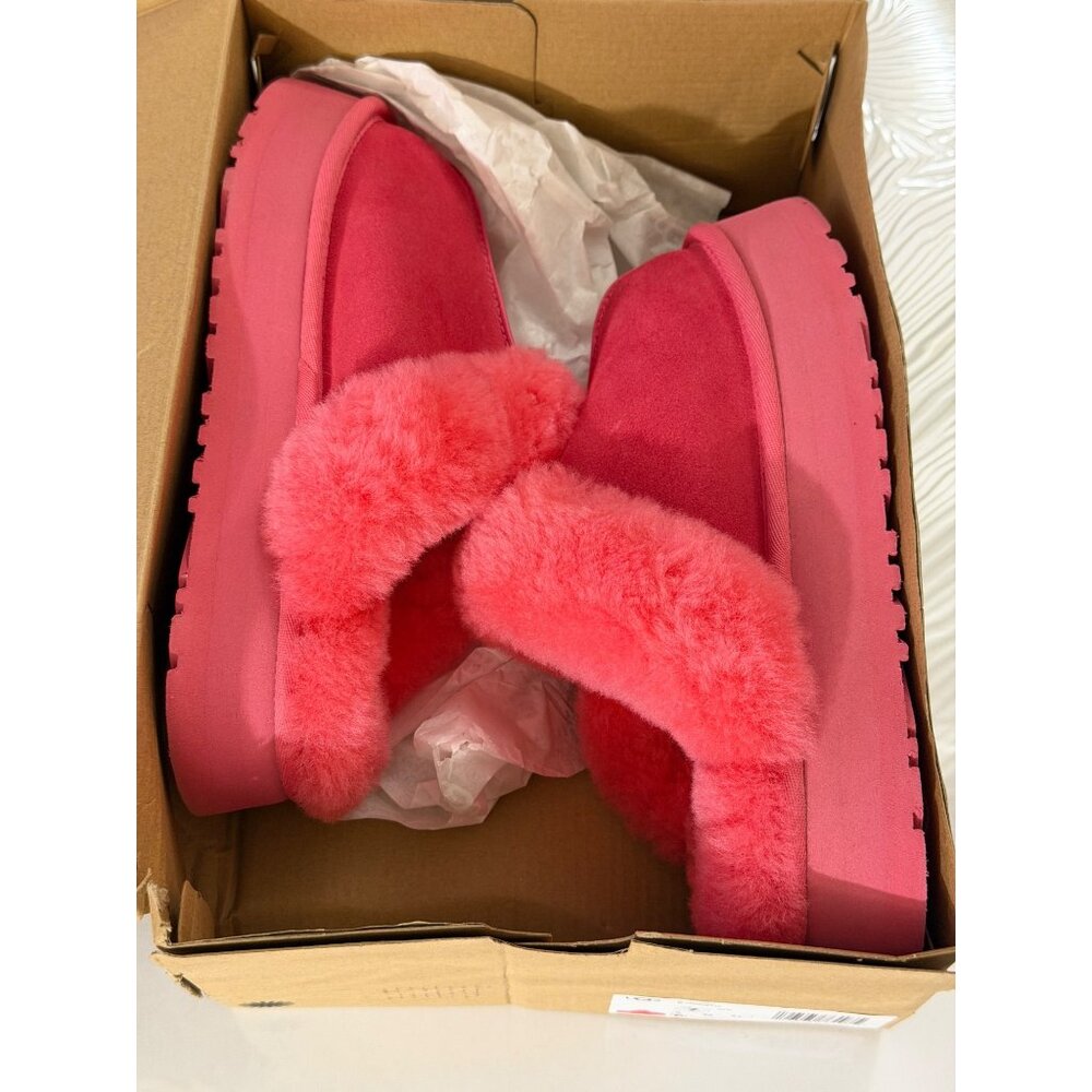 NWB UGG Disquette Shearling Platform Slippers Pink Size 7 - Picture 9 of 12